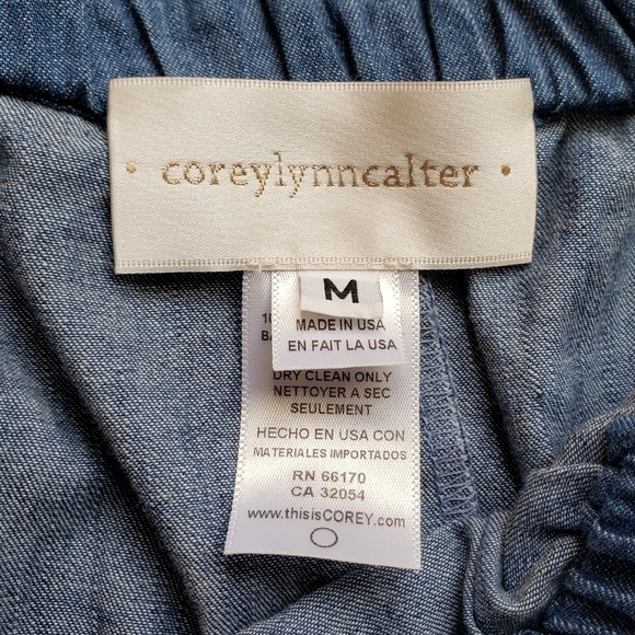 Corey Lynn Calter Anthropologie Chambray Off the Shoulder OTS Mini Dress Size M - Picture 11 of 11